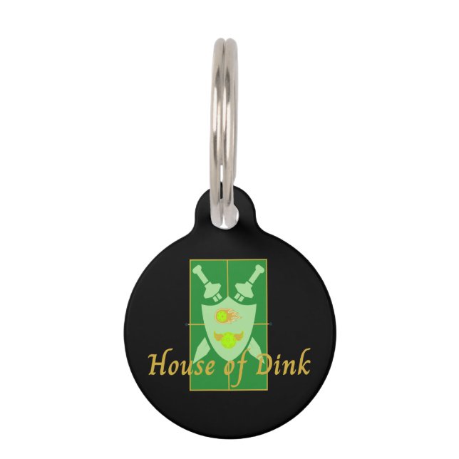 Funny House of Dink Pickleball Wappen Personalisie Haustiermarke (Vorderseite)