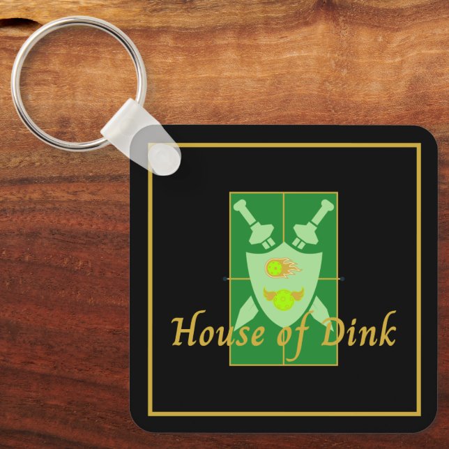 Funny House of Dink Pickleball Wappen Schlüsselanhänger (Vorderseite)