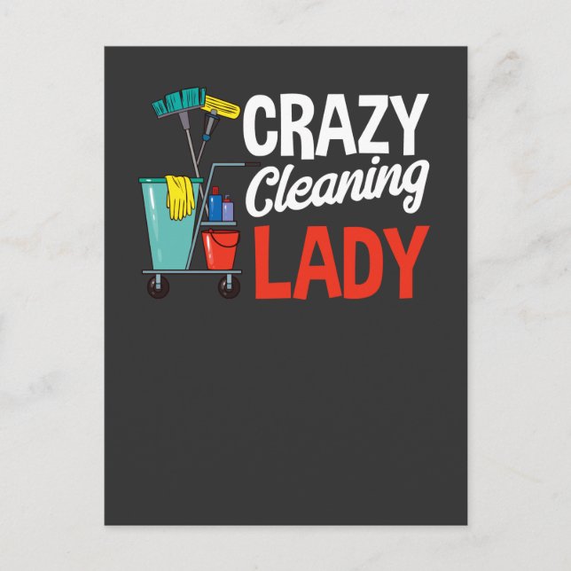 Funny Housekeeper Hausfrau Reinigung Ehefrau Postkarte (Vorderseite)