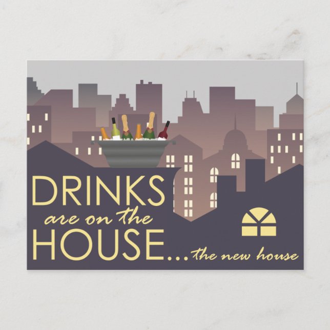 Funny Housewarming Party Design Postkarte (Vorderseite)