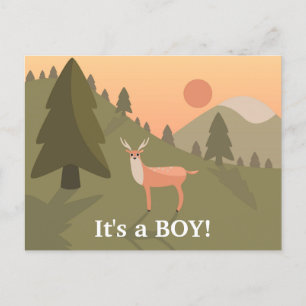 Funny "How Old" Whitetail Buck Baby  Ankündigungspostkarte