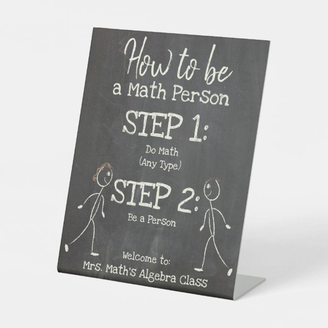 Funny How to be a Math Person Sockelschild (Vorderseite)