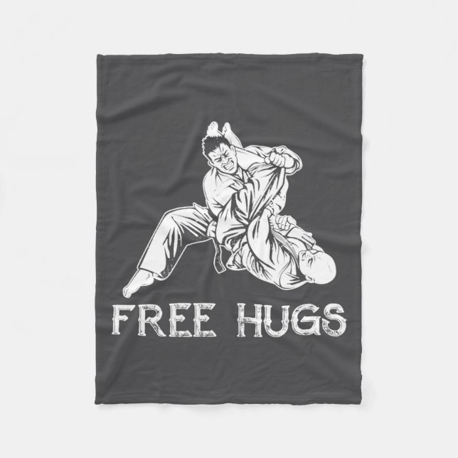 Funny Hugs Brazilian Jiu Jitsu Mma Bjj  Fleecedecke (Vorderseite)