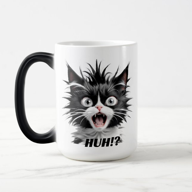 Funny Huh Cat Meme Quotes | Niedlich Cat Coffee Ta Verwandlungstasse (Links)