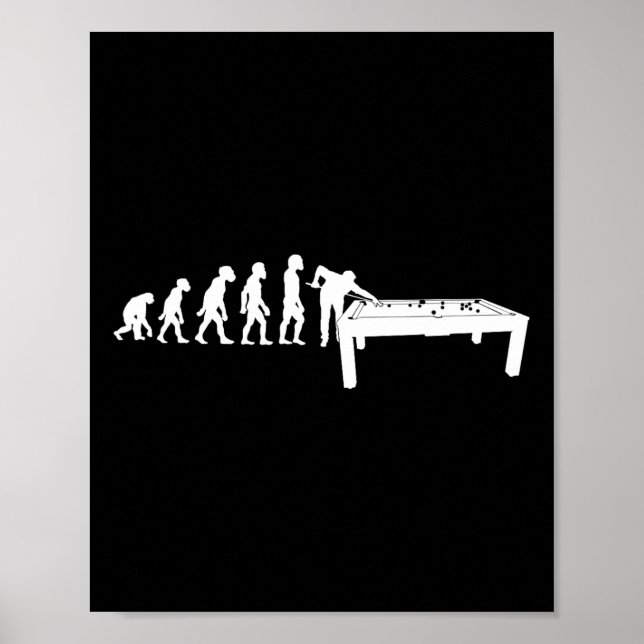 Funny Human Billiards Evolution 8 Ll Pool Cue Stic Poster (Vorne)