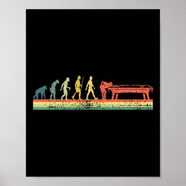 Funny Human Billiards Evolution 8 Ll Pool Player Poster (Vorne)