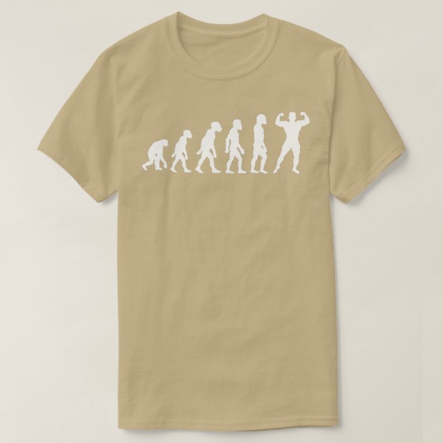 Funny Human Bodybuilding Evolution Weightlifter Bo T-Shirt (Design vorne)