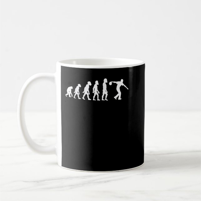 Funny Human Bowling Evolution Pin Ball Bowler Play Kaffeetasse (Links)