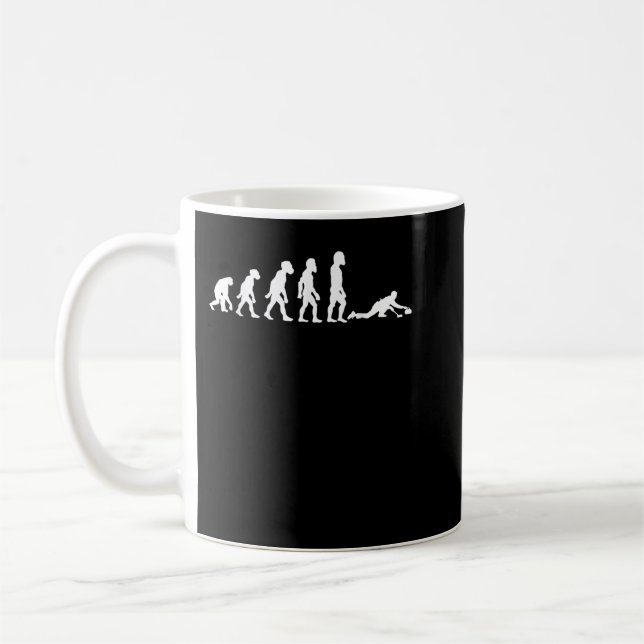 Funny Human Curling Evolution Stone Rocks Curler B Kaffeetasse (Links)