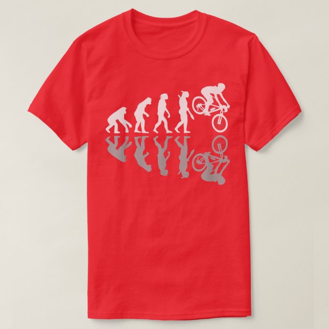 Funny Human Evolution Downhill Mountain Bike MTB B T-Shirt (Design vorne)