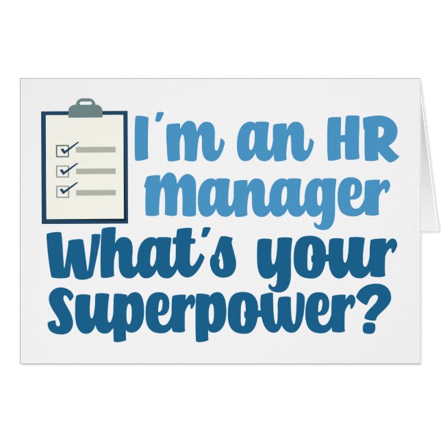 Funny Human Resources Superhero Card (Vorderseite (Horizontal))