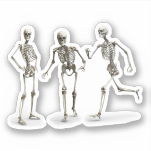 Funny Human Skeleton in Motion Effect Aufkleber