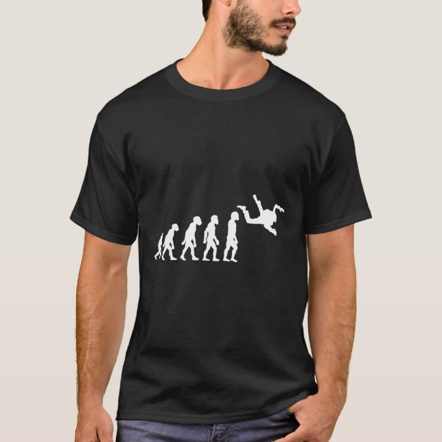 Funny Human Skydiving Evolution Freefall Skydiver T-Shirt (Vorderseite)
