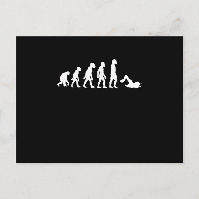Funny Human Swimming Evolution Schwimmer Schwimmer Ankündigungspostkarte (Vorderseite)