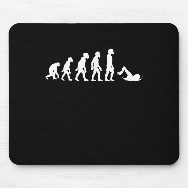 Funny Human Swimming Evolution Schwimmer Schwimmer Mousepad (Vorne)