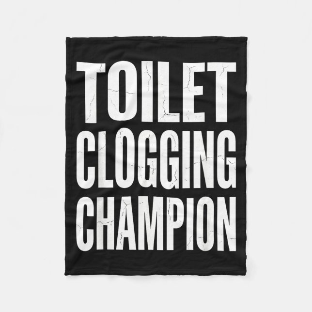 Funny Humor Bathroom Joke Toilet Clogging Chamon  Fleecedecke (Vorderseite)