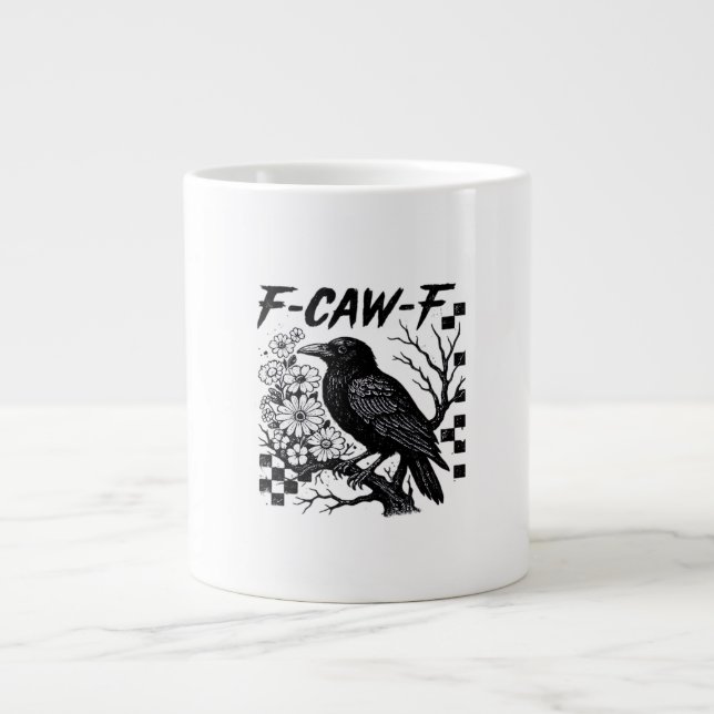 Funny Humor Crow Gothic F-Caw-F Essential Jumbo-Tasse (Vorderseite)