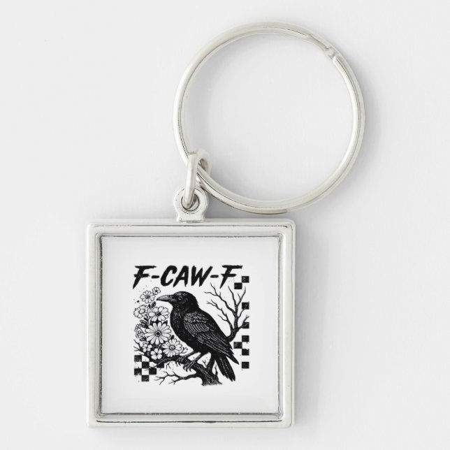 Funny Humor Crow Gothic F-Caw-F Essential Schlüsselanhänger (Vorne)