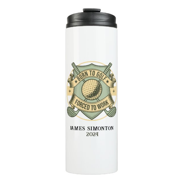 Funny Humor Golf Zitat Custom Vintag Thermosbecher (Vorderseite)
