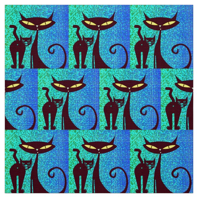 Funny Humorous Cats Couple Stoff (Muster)