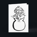 Funny Humorous Cold Snowman Holidays Christmas Feiertagskarte<br><div class="desc">Black White Cute Cold Snowman Holidays Christmas Xmas Funny Humorous Greeting card Blank Inside</div>
