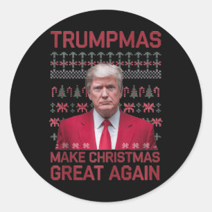 Funny Humorvolle Trumpmas machen Weihnachten wiede Runder Aufkleber