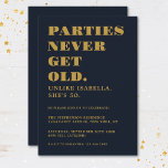 Funny Humour 50. Geburtstagsparty Navy Blue Gold Einladung<br><div class="desc">Feiern Sie Ihren 50. Geburtstag stilvoll und mit Spaß! Diese klassische marineblaue und goldene lustige Geburtstagseinladung ist perfekt für alle,  die Alter wissen,  ist nur eine Zahl und einfach eine weitere Kerze zum Kuchen! Einfach mit beliebigen Alter-,  Namen- und Party-Details anpassen.</div>