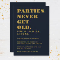 Funny Humour 50. Geburtstagsparty Navy Blue Gold