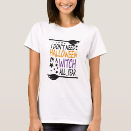 Funny Humour Halloween Hexenbroomstick T-Shirt