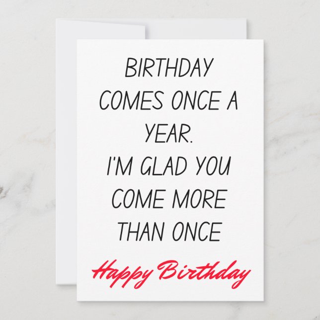 Funny Humour Happy Birthday Card Feiertagskarte (Vorderseite)