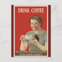Funny Humour Vintag Coffee Poster