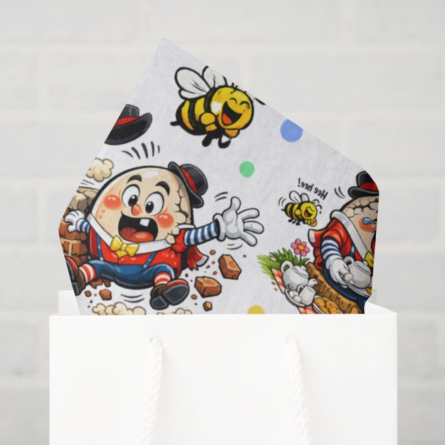 Funny Humpty Dumpty Cartoon Seidenpapier (Geschenktüte)