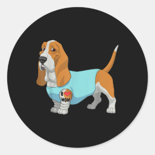 Funny Hund Beagle I Liebe Mama Tattoo Geschenk T-S Runder Aufkleber