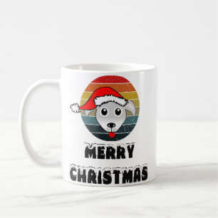 Funny Hund Gesicht grauen Cartoon mit Santa Claus  Kaffeetasse