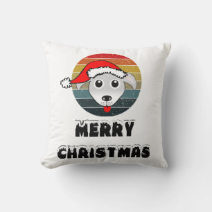 Funny Hund Gesicht grauen Cartoon mit Santa Claus  Kissen