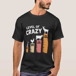 Funny Hund Hühnerkuh und Ziege Ebene verrückte Fra T-Shirt