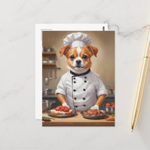 Funny Hund Koch Kochen Essen Niedliche Haustiere Postkarte