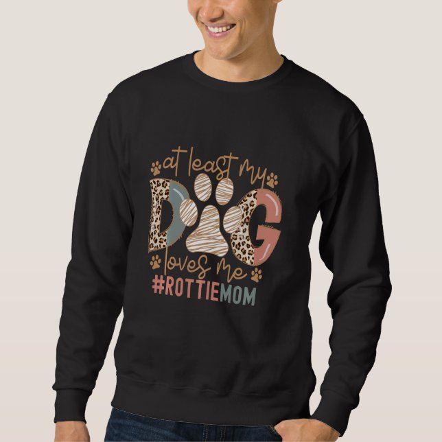 Funny Hund Mama Poodle Mama Mindestens mein Hund L Sweatshirt (Vorderseite)