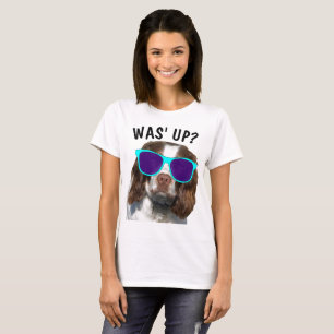 Funny Hund mit Sonnenbrille T - Shirt, WAS? T-Shirt