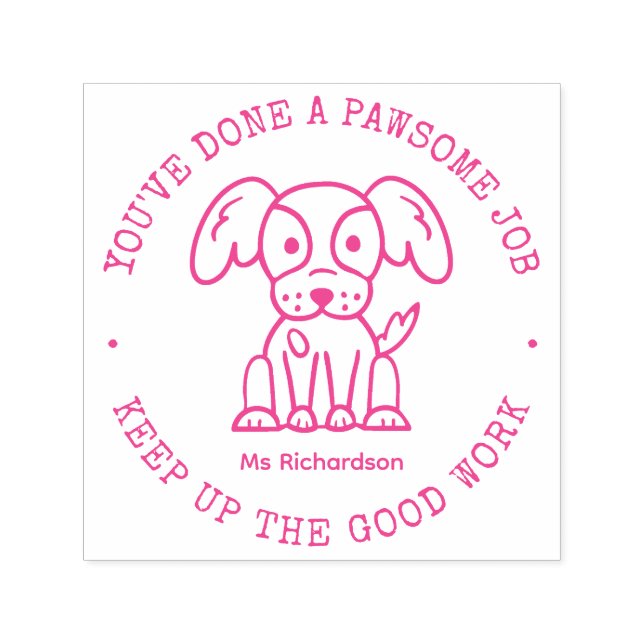 Funny Hund Niedliche Welpe Phantastisch Job Lehrer Permastempel (Design)