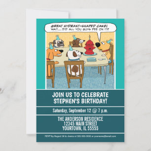 Funny Hund verdächtig Kuchen Geburtstagsparty Einladung