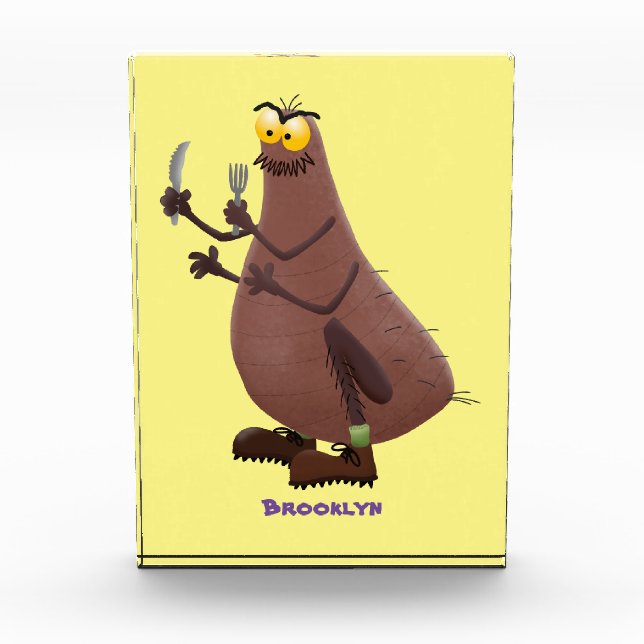 Funny hungrig hässlich flehe Cartoon Fotoblock (Vorderseite)