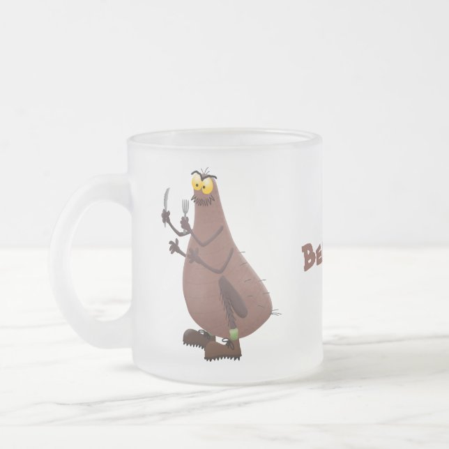 Funny hungrig hässlich flehe Cartoon Mattglastasse (Links)