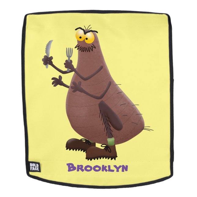 Funny hungrig hässlich flehe Cartoon Rucksack (Abnehmbare Front)
