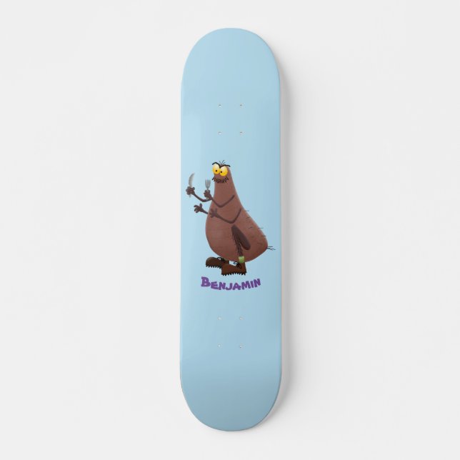 Funny hungrig hässlich flehe Cartoon Skateboard (Vorne)
