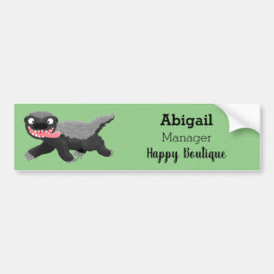 Funny hungrig Honigbadger Cartoon Illustration Autoaufkleber