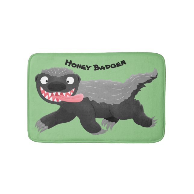 Funny hungrig Honigbadger Cartoon Illustration Badematte (Vorderseite)