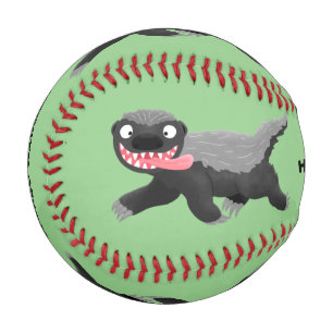 Funny hungrig Honigbadger Cartoon Illustration Baseball