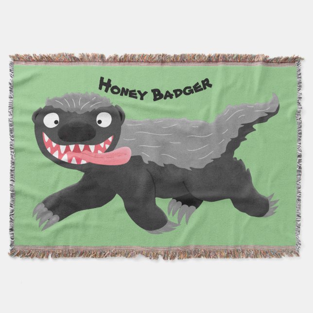Funny hungrig Honigbadger Cartoon Illustration Decke (Vorderseite)