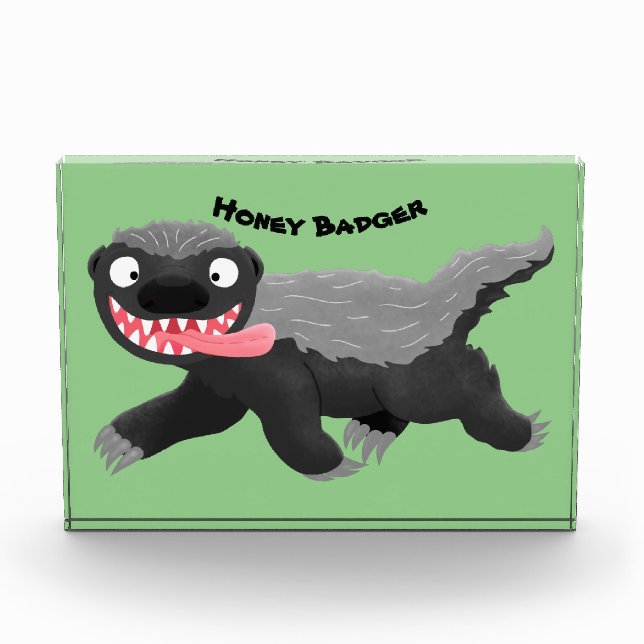 Funny hungrig Honigbadger Cartoon Illustration Fotoblock (Vorderseite)